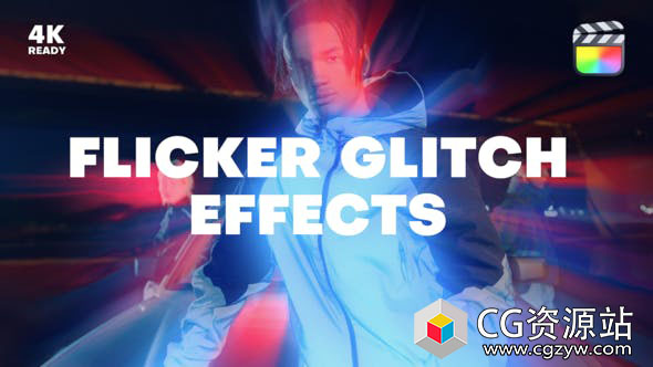 FCPX插件-20种4K闪烁毛刺效果时尚视频开场