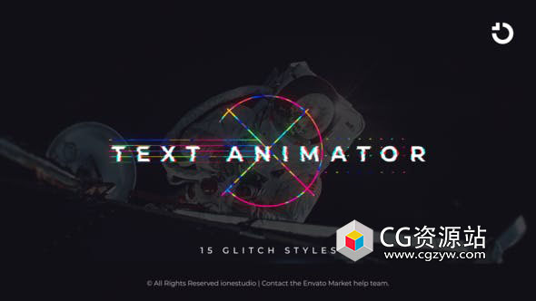 AE+PR模板-15组科技感故障文字标题动画预设 Glitch Text Animator