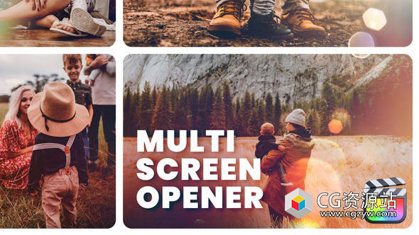 AE/PR/FCPX/达芬奇模板-4K时尚图像视频分屏组合开场片头