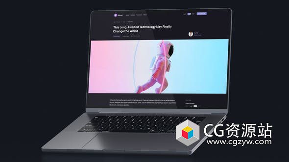 AE模板-三维笔记本电脑样机网站演示展示包装片头动画