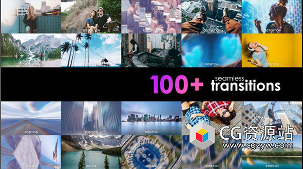 AE模板-100+图形切割水墨视频无缝转场预设 Seamless Transitions