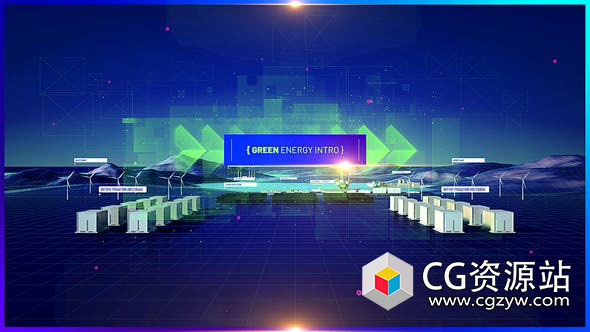AE模板-4K光伏电太阳能绿色能源介绍 Green Energy Intro 4K