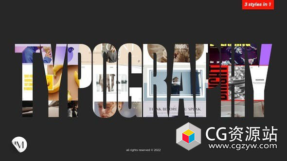 AE模板-12组大字标题图片视频开场 Typography Pack