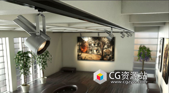 高品质灯具轨道射灯LED照明灯3D模型 Archmodels Vol. 140 (3DS MAX格式)