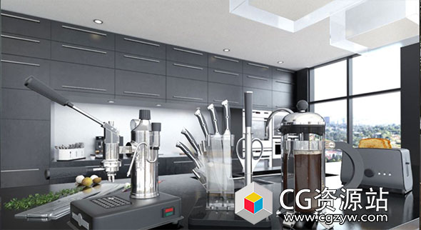 44个高品质厨房用具工具3D模型 Archmodels Vol.145 (3DS MAX格式)