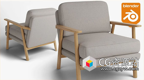 Blender建模逼真椅子实例制作视频教程+中英文字幕