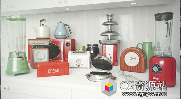 44个高精度厨房电器工具3D模型 Archmodels Vol. 143 (3DS MAX格式)