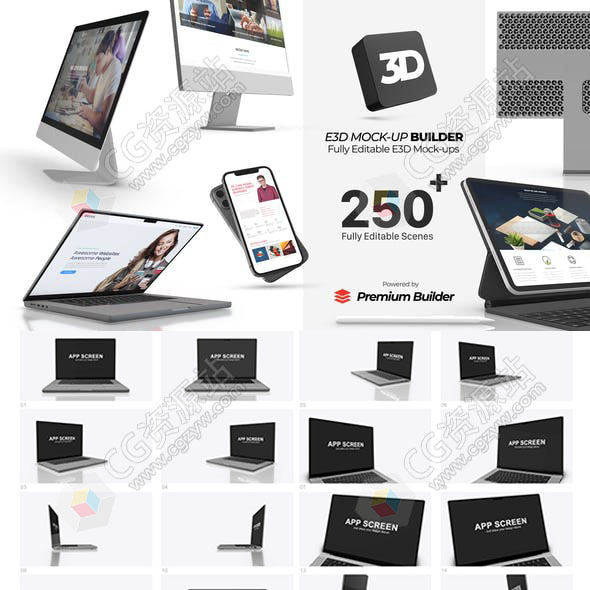 AE脚本-250+三维时尚手机平板笔记本台式机场景动画文字标题工具包-图片1