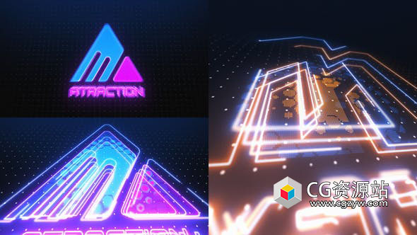 AE模板-4K霓虹灯标志logo动画 Neon Logo