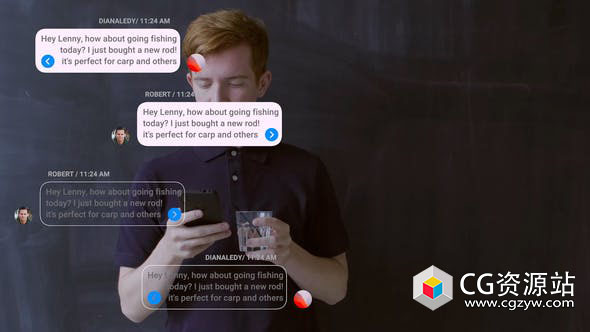 FCPX插件-18组手机微信短信语音气泡聊天消息对话框动画