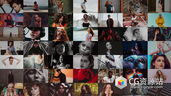 AE模板-照片墙logo动画 Mosaic Media Logo Reveal