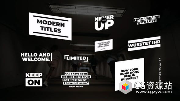 FCPX插件-10组现代黑白粗体文字大标题排版动画 Modern Titles 3.0