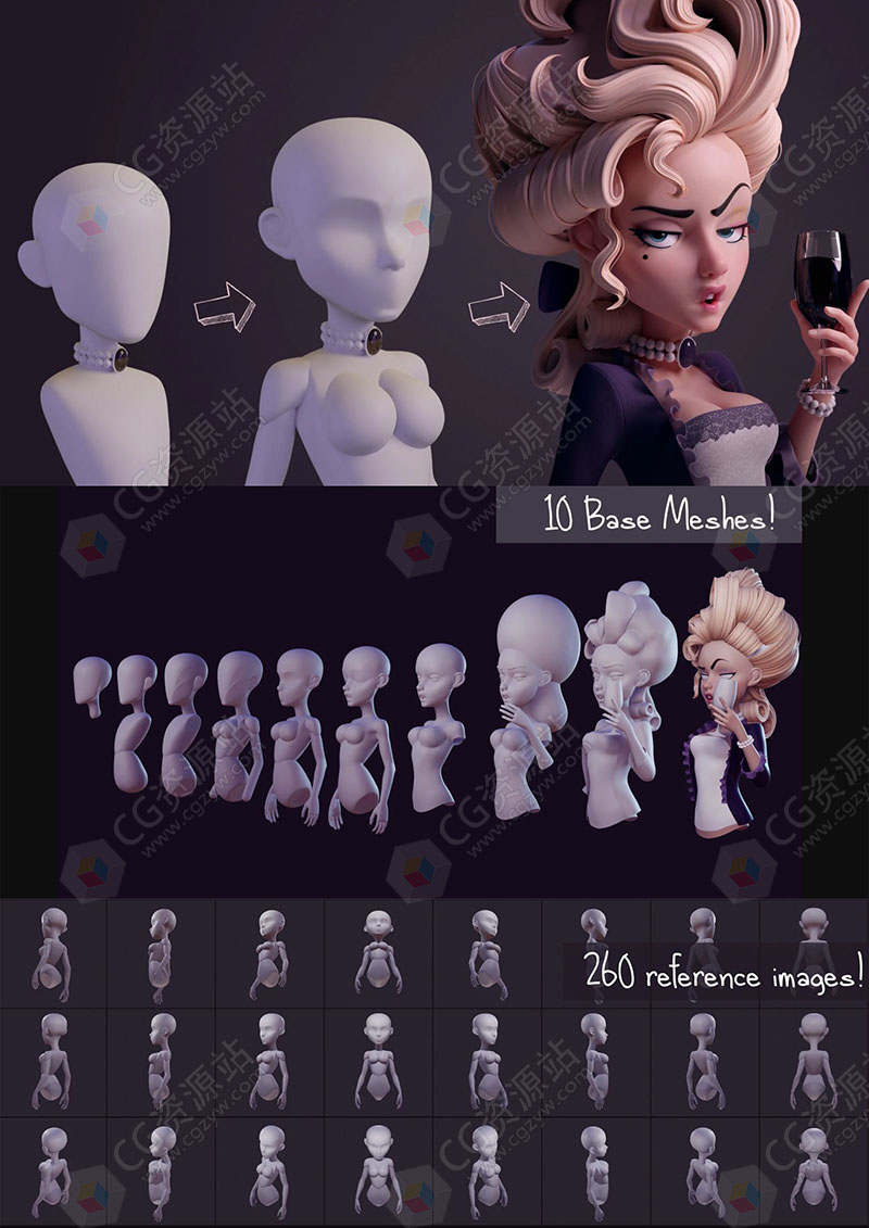 Blender/Zbrush人物角色基础网格模型+使用教程-图片2