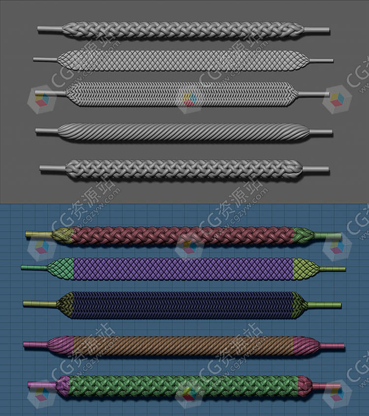 ZBrush鞋带笔刷预设 Shoelaces brush For ZBrush-图片2