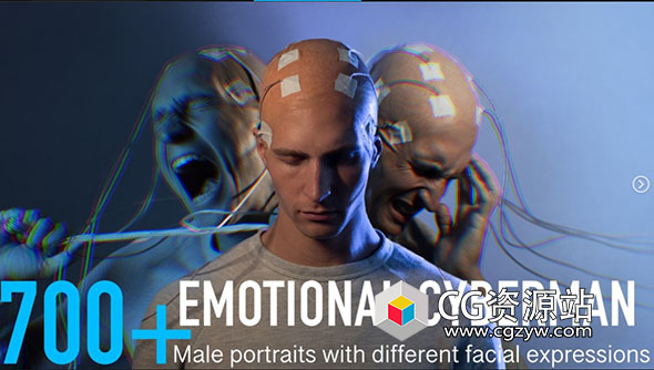 746张男性科幻赛博朋克面部表情高清参考图片-图片1
