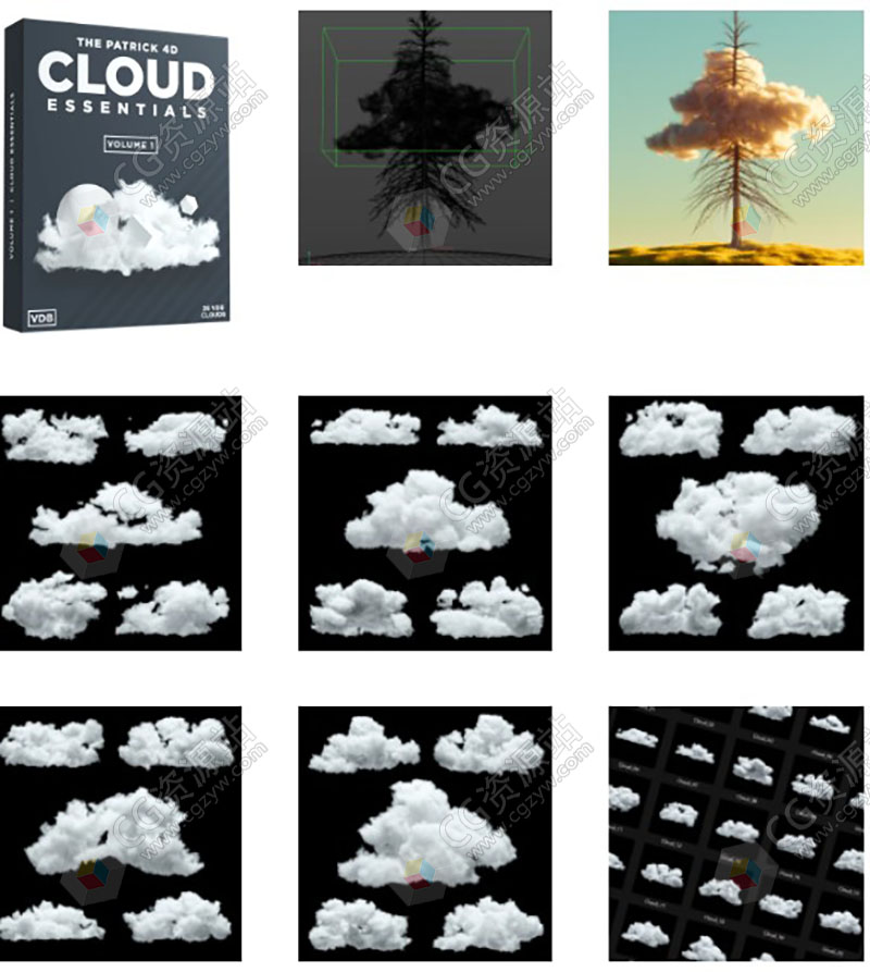 25组逼真静态体积云VDB场景3D模型+使用教程-图片2