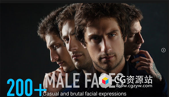 200+张男性各种脸部表情情绪高清参考图片-图片1