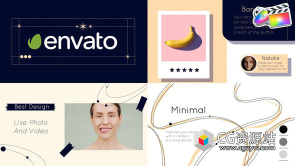 FCPX插件-简约时尚视差幻灯片图片视频片头