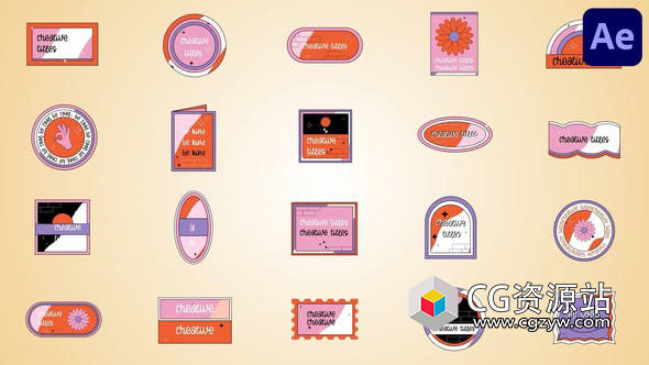 AE模板-现代极简创意框标题文字动画 Creative Titles