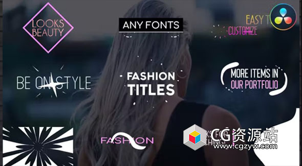 达芬奇模板-12组时尚液体图形彩色文字标题排版动画 Fashion Titles Collection