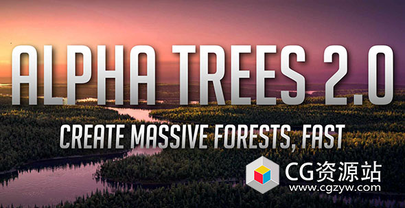 Blender自然植物树木场景快速生成渲染插件+预设 Alpha Trees Pro v2.3.6