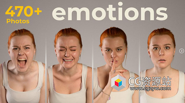 473张多种表情特写女性肖像喜悦惊讶悲伤等高清参考图片-图片1