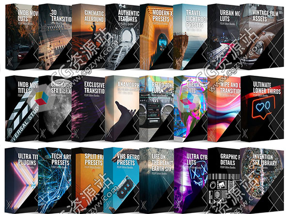 7000+LR预设LUTS调色视频素材音效库PR预设+视频教程
