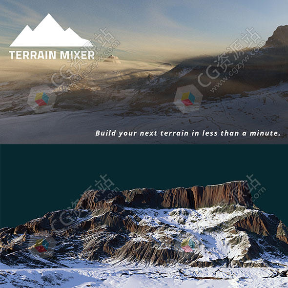 Blender自然环境地形场景预设 Terrain Mixer v3.4.1+v3.1.0+中英文字幕教程