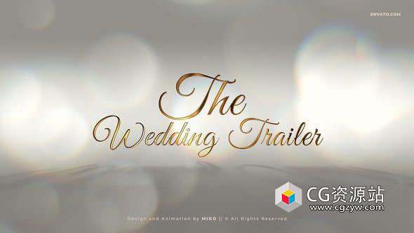 AE模板-婚礼预告片文字标题视频包装片头 Wedding Trailer