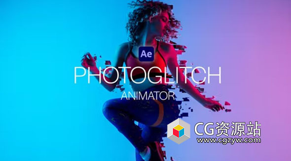 AE/PR模板-三维照片边缘故障损坏视觉特效动画 PhotoGlitch Animator