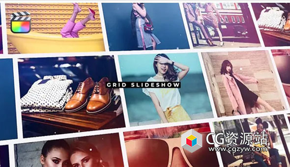 FCPX插件-时尚分屏网格照片回忆视频片头 Grid Fashion Slideshow