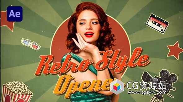 AE模板-时尚复古Vlog视频博主介绍宣传片头 Retro Style Opener