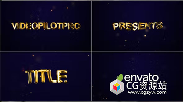 AE模板-金色文字标题视频预告片头 Modern Title Trailer