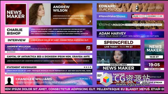 AE模板-新闻文字标题字幕条动画 News Maker – Lower Thirds