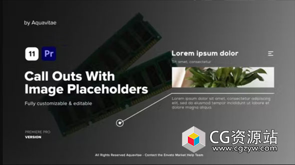 PR模板-11个局部放大指示线标注标题包 Call Outs With Image Placeholders