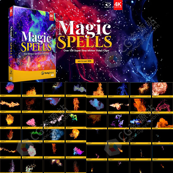 150组4K多彩魔法粒子烟雾特效叠加高清视频素材 BB 48-图片1