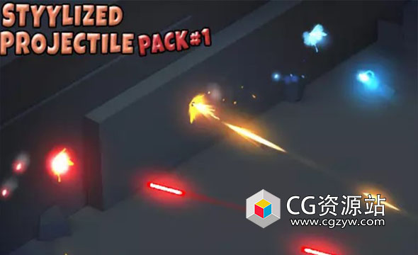 Unity视觉特效粒子程式化弹丸包 Stylized Projectile Pack 1 v1.62