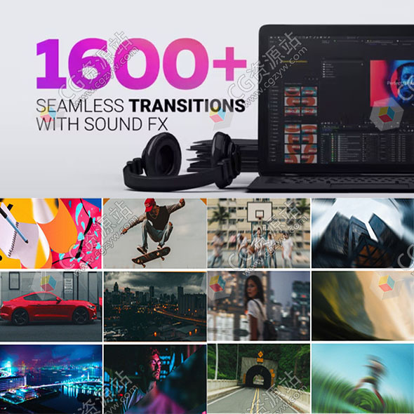 AE脚本-1600种摄像机缩放冲击故障切割水墨笔刷遮罩图形视频无缝转场 MYFX-图片1