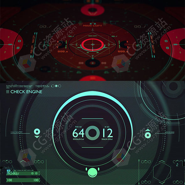 学习制作科技感HUD UI动画AE教程 HUD Animation