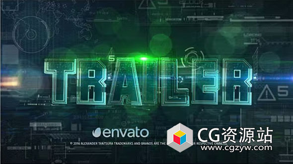 AE模板-未来预告片科技感HUD文字标题宣传片头 Futuristic Trailer