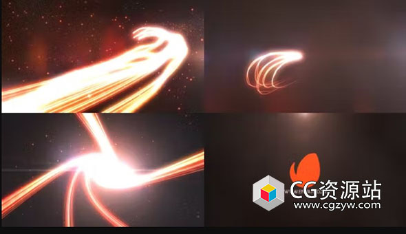 AE模板-光线拖尾标志介绍Logo动画 Light Trail Logo