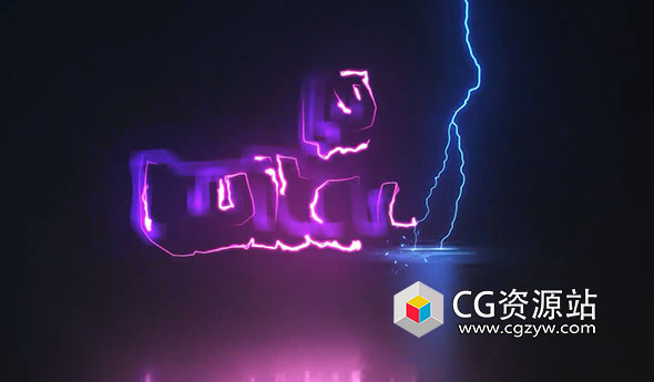 AE模板-标志介绍动感电流描边Logo动画 Electric Energy Logo Intro