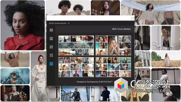 AE脚本-25种分屏排版布局圆角照片拼贴展示 Multiscreen Round Extension