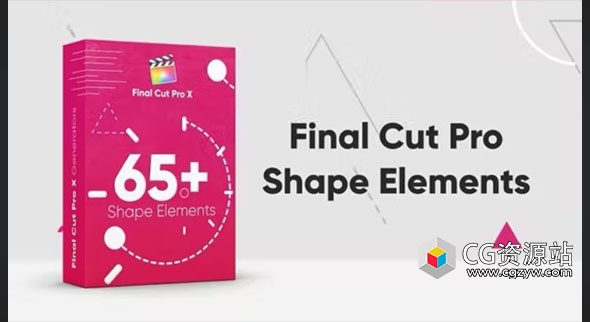 FCPX插件-65个几何线条图形MG动画元素包 Shape Elements Pack