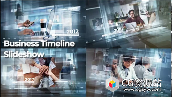 AE模板-公司成长历史时间线业务演示 Business Timeline Presentation