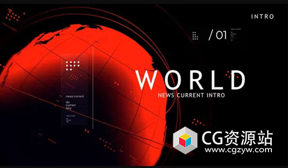 AE模板-科技感新闻广播包栏目包装开场片头 News Broadcast Pack