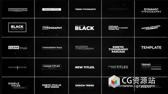 PR模板-26组文字标题排版进出动画 26 Minimal Titles