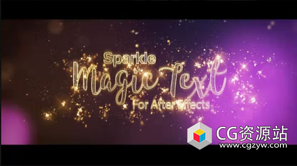 AE模板-闪光发光魔法金色粒子文字片头 Magic Text Intro