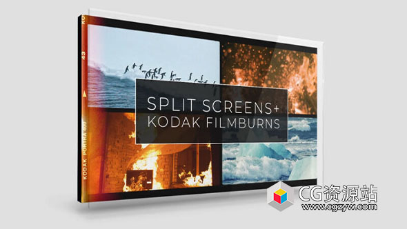 4K复古电影胶片质感分屏框视频素材