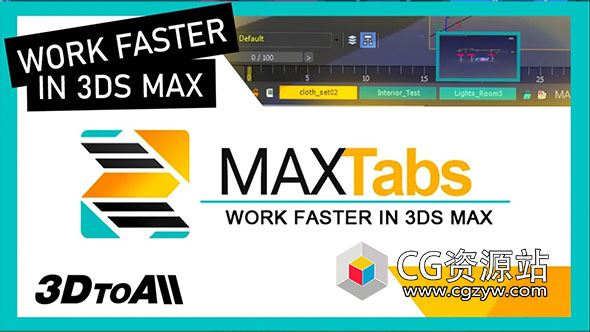 3DS MAX多项目预览切换插件 3DtoAll MAXTabs 2024